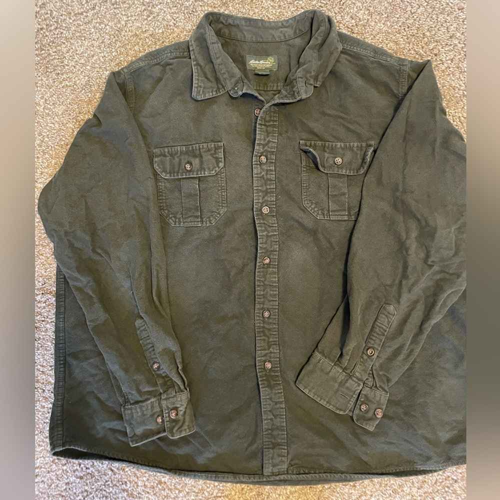 Eddie Bauer Dark Green Long Sleeve Button Up